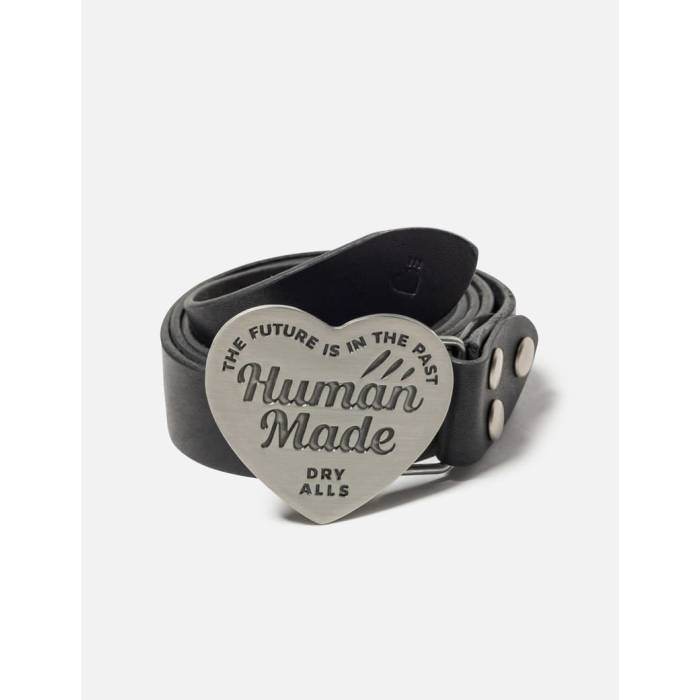 ヒューマンお手伝いさん Human Made 【 Leather Buckle Belt Unisex Silver 】 なめし革 バックル 三尺帯 ユニ一発やる Silver しろがね色・しろがね色