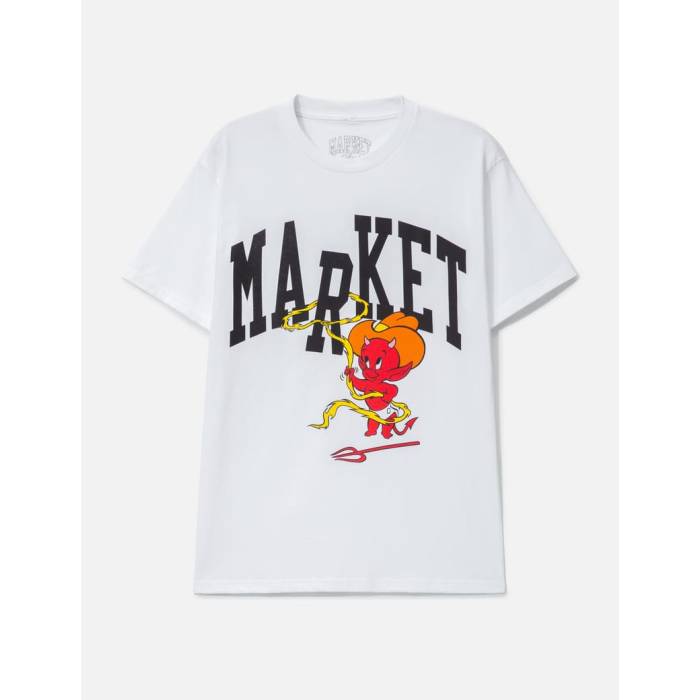 Market 【 X Hot Stuff Cowboy Arc T- Shirt Men White 】 メンズ 白いこと 白いこと