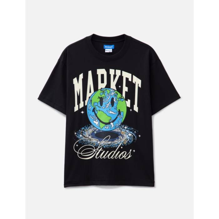 Market 【 Smiley Galaxy T-Shirt Men Black 】 ギャラクシー Tシャツ メンズ 黒色 ブラック|スニケス