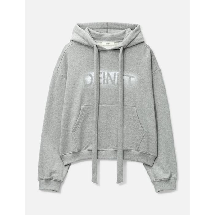 Deinet 【 Ribbon String Point Hoodie Unisex Melange Gray 】 フーディー パーカー ユニ一発やる gray 薄墨色・薄墨色・薄墨色