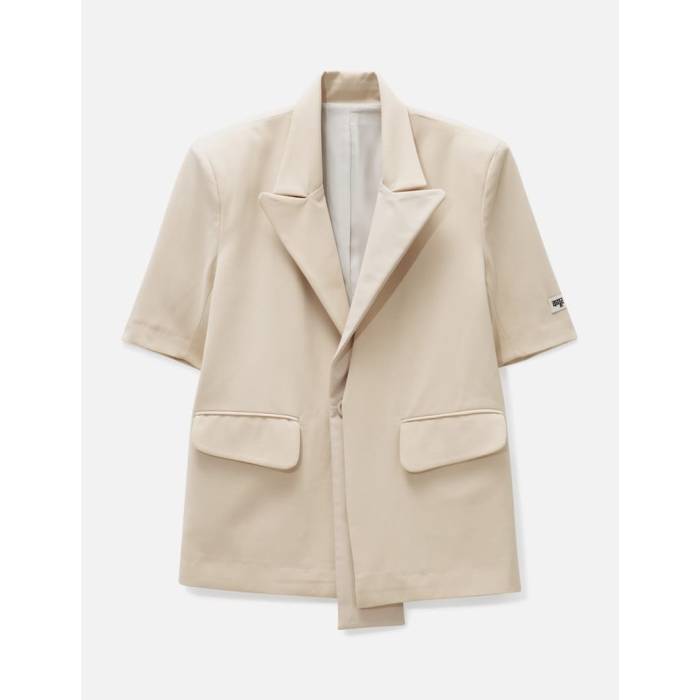 Dhruv Kapoor 【 Short Sleeves Mix Media Blazer Unisex Cream 】 ブレイザー ユニセックス クリーム｜スニケス