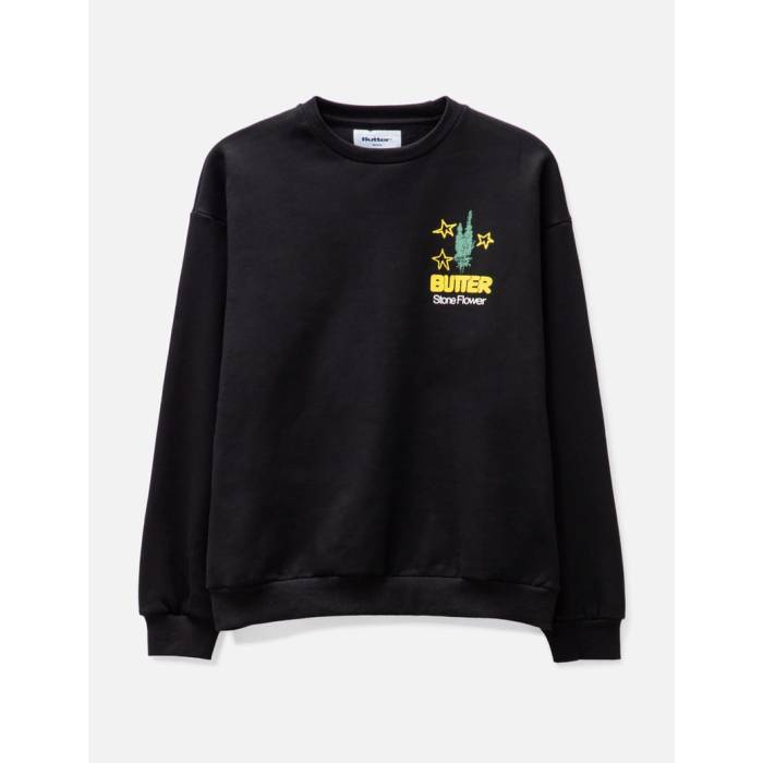 Butter Goods 【 Stone Flower Long Sleeves T-Shirt Men Black 】 Tシャツ メンズ 黒色 ブラック