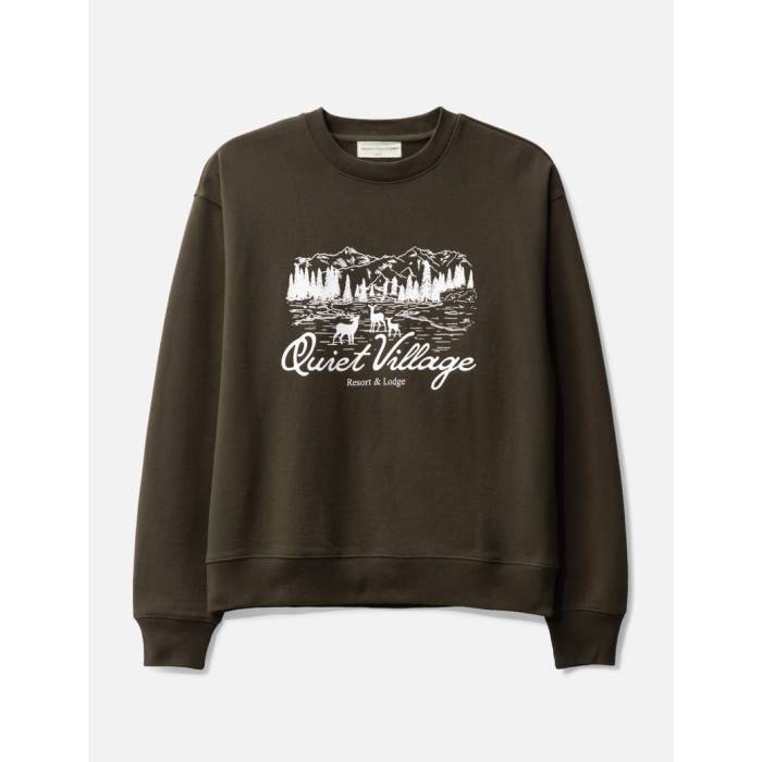 Museum Of Peace \u0026 Quiet 【 Quiet Village Crewneck Sweatshirt Men Brown 】 ビレッジ・ヴィレッジ 汗水 調教師 メンズ 赤銅色 赤銅色