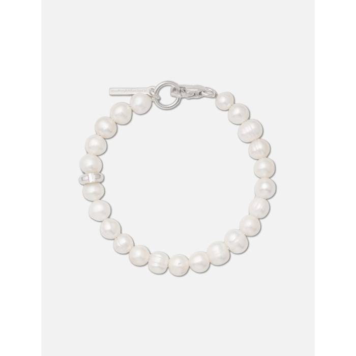 Midnightfactory 【 Chuck Nut With Freshwater Pearls Bracelet Unisex White Pearl 】 腕輪 ユニ一発やる 白いこと 白いこと パール