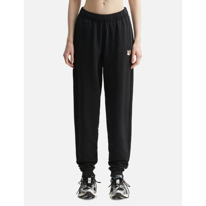 【 Fox Head Patch Regular Jog Pants Women Black 】 稲荷 レディース 黒いこと 黒いこと