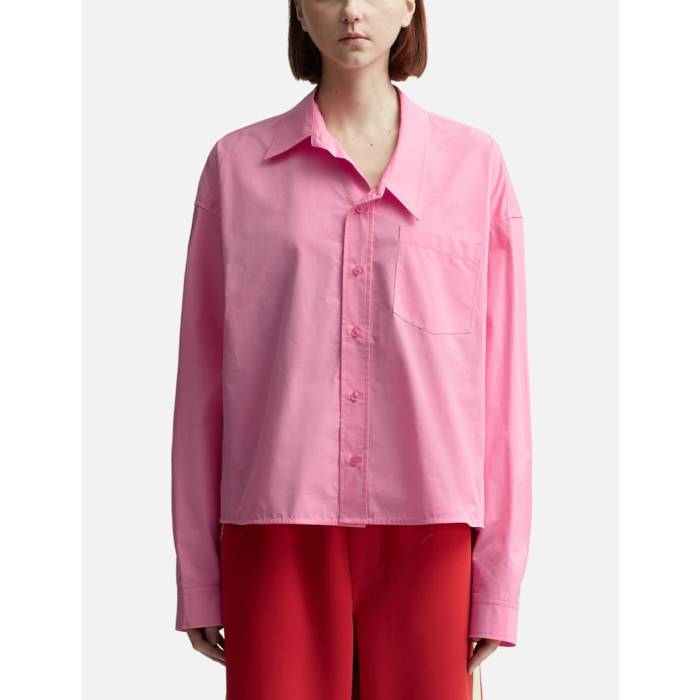 Lesugiatelier 【 Asymmetric Collar Shirt Women Pink 】 レディース pink ピンク
