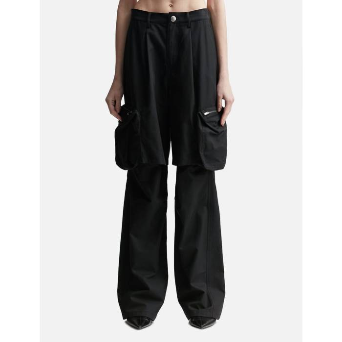 Lesugiatelier 【 Utilitarian Cargo Pants Women Black 】 積貨委託貨物 レディース 黒いこと 黒いこと