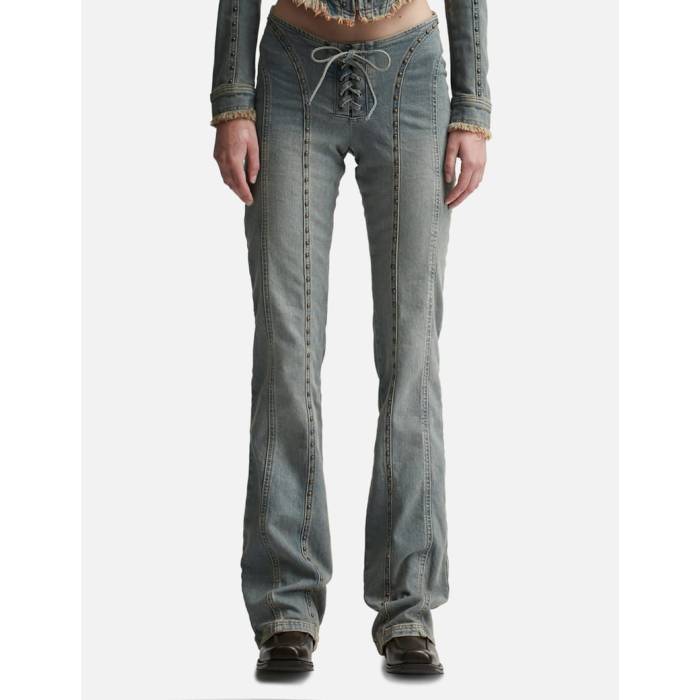 Misbhv 【 Sunset Wash Lara Laced Denim Studded Trousers Women Blue 】 デニム レディース 青色 ブルー 26,910円