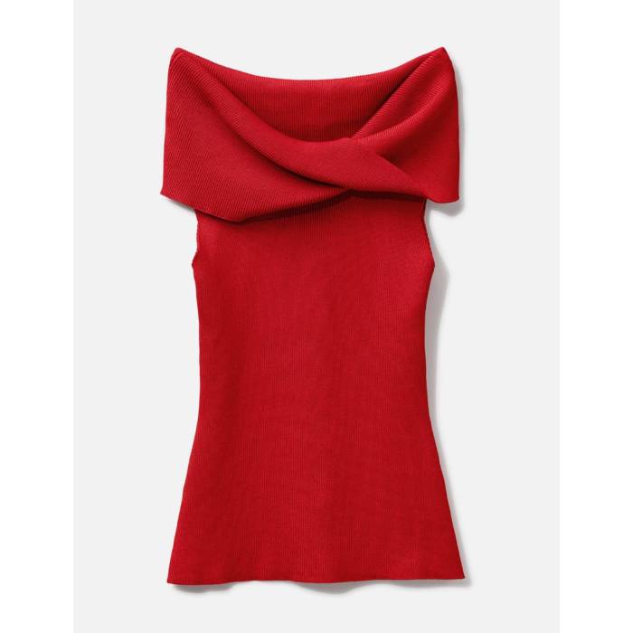 Monse 【 Draped Knit Top Women Red 】 編み物 レディース Red 赤・赤いこと