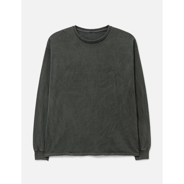 Ancellm 【 Embroidery Dyed Long Sleeves T-Shirt Men Black 】 Tシャツ メンズ 黒色 ブラック｜スニケス