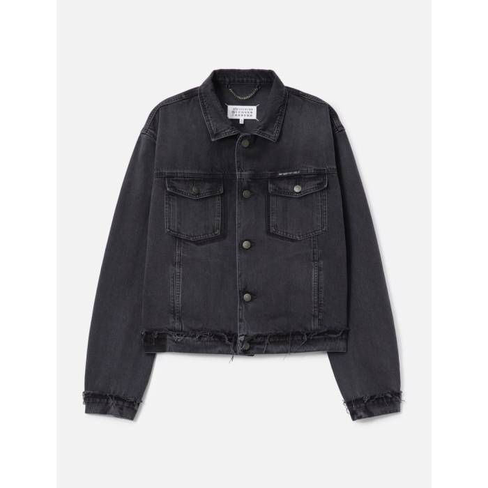 メゾンマルジェラ Maison Margiela 【 Denim Jacket Men Washed Black 】 ジーンズ上衣 メンズ 黒いこと 黒いこと