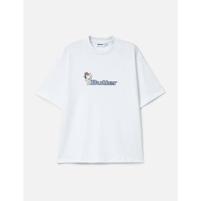 Butter Goods 【 X Peanuts Spike Logo T-Shirt Men White 】 ロゴタイプ ティーシャツ メンズ 白いこと 白いこと