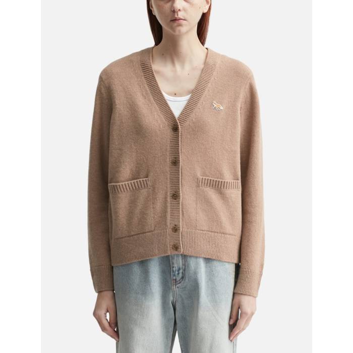 【 Baby Fox Lambswool Boxy Cardigan Women Canvas Brown 】 稲荷 ジレー レディース 赤銅色 赤銅色