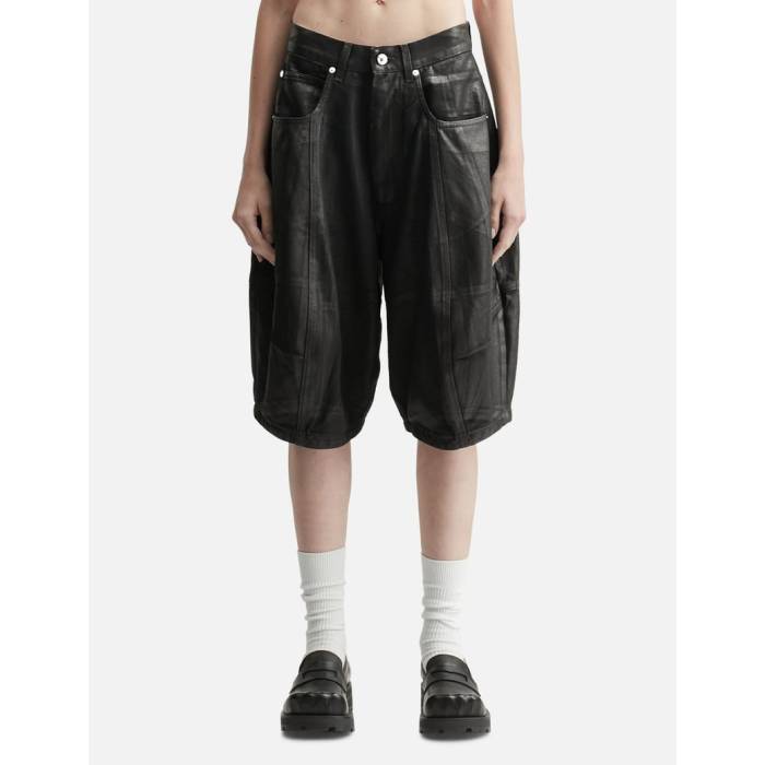 Luu Dan 【 Puffa Shorts Unisex Coated Black 】 ショーツ ユニセックス 黒色 ブラック