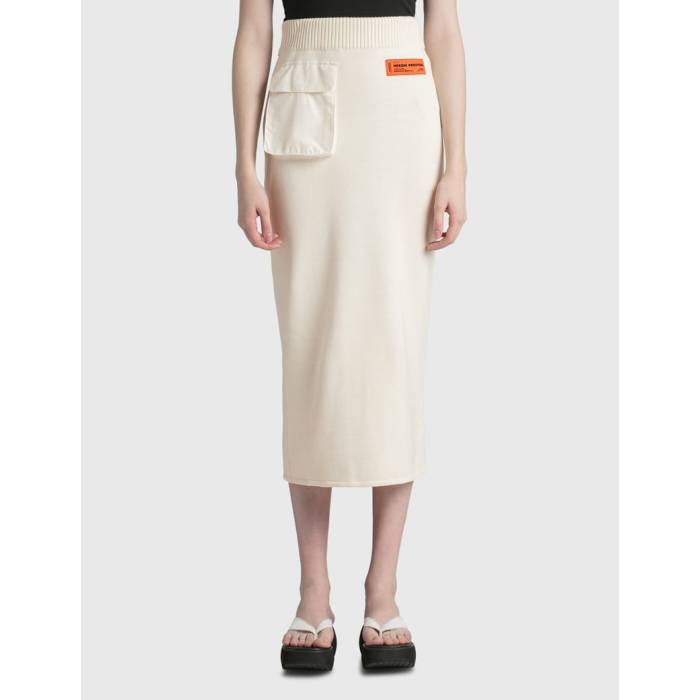 ヘロンプレストン Heron Preston 【 Nylon Pocket Knit Skirt Women White 】 ナイロン ニット レディース 白色 ホワイト