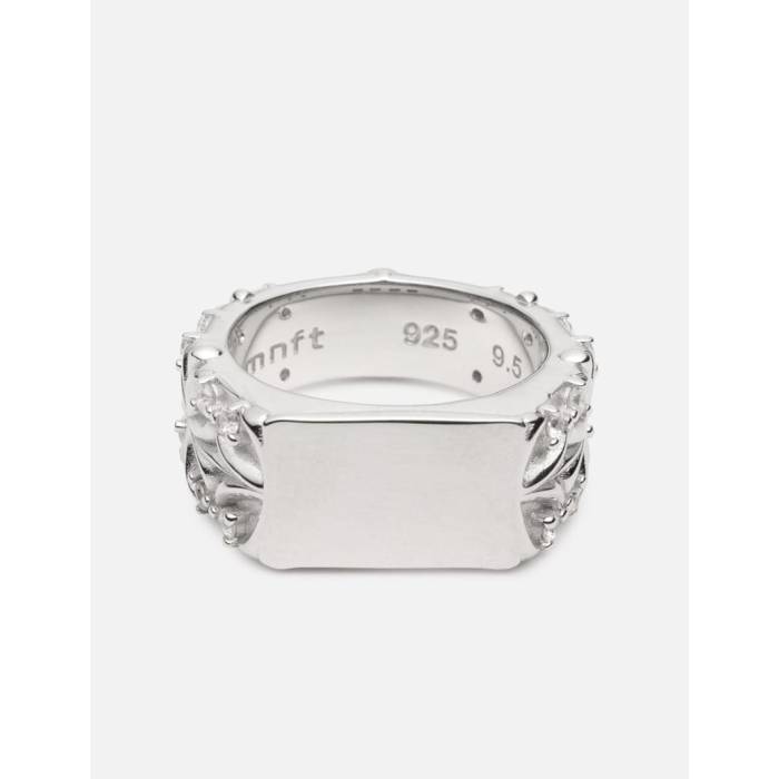 Midnightfactory 【 Maltese Cross Quadruplets Signet Ring Unisex White Stones 】 ユニ一発やる 白いこと 白いこと