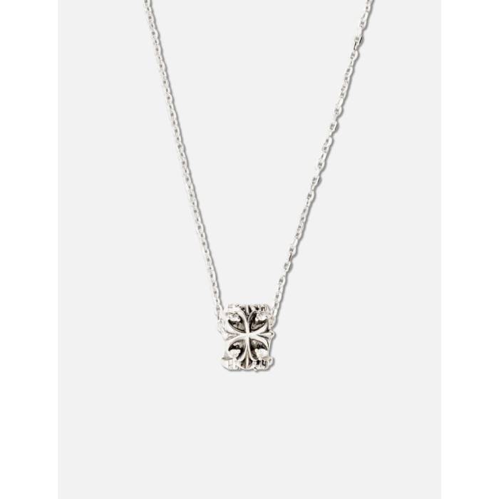 Midnightfactory 【 Maltese-Cross Quadruplets Pendant Necklace Unisex Oxidised \u0026Amp; White Stones 】 頸飾り ユニ一発やる 白いこと 白いこと