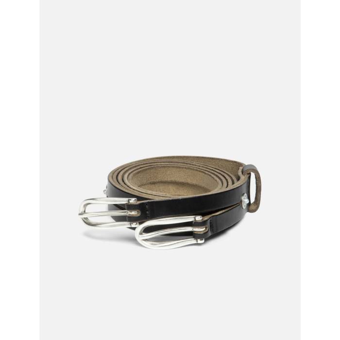 アワーレガシー Our Legacy 【 Twin Tongue Belt Unisex Black Chromexcel Leather 】 胴締め ユニ一発やる 黒いこと 黒いこと なめし革 バッグ・小物・ブランド雑貨-メンズベルト-ベルト・サスペンダー