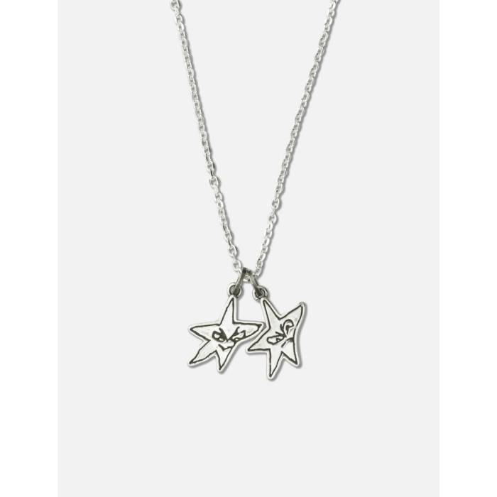 Twojeys 【 Sketchy Stars Necklace Unisex Silver 】 スターズ 首飾り ユニ一発やる Silver しろがね色・しろがね色