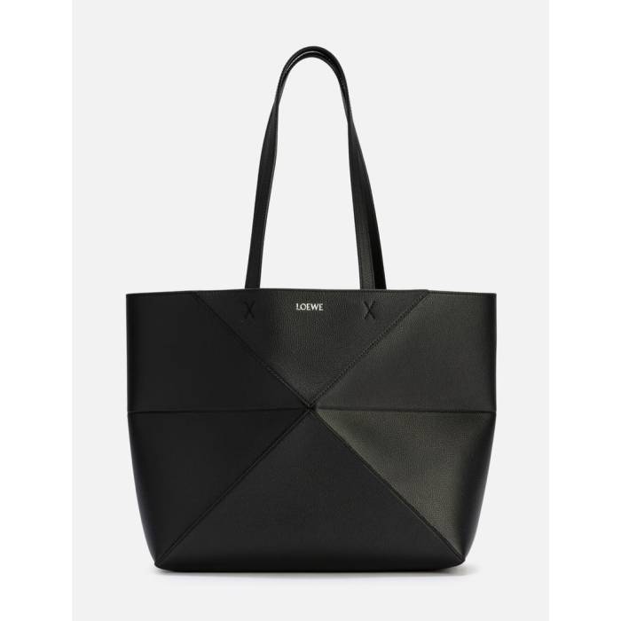 ロエベ Loewe 【 Medium Horizontal Puzzle Fold Tote Unisex Black 】 ユニセックス 黒色 ブラック