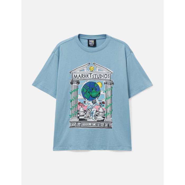 Market 【 Smiley School Of Art T-Shirt Men Blue 】 アート Tシャツ メンズ 青色 ブルー｜スニケス 14,555円