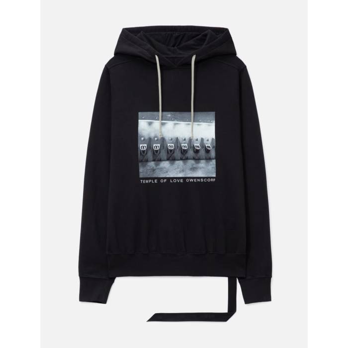 リック・オウエンス・ダークシャドウ Rick Owens Drkshdw 【 Oversized Hoodie Men Black/ Milk 】 フーディー パーカー メンズ 黒いこと 黒いこと