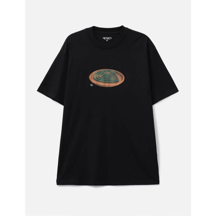 Carhartt Work In Progress 【 Spiral T-Shirt Men Black 】 プルオーバー メンズ 黒いこと 黒いこと