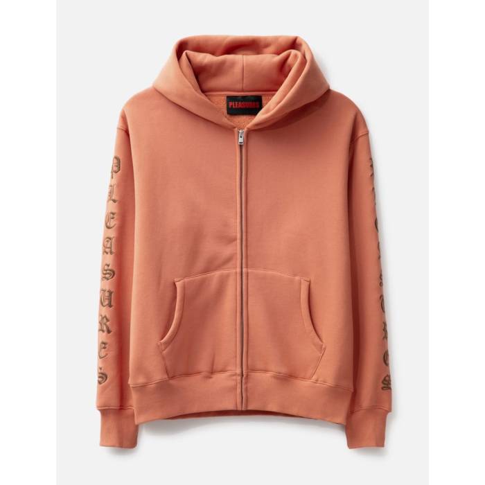 プレジャーズ Pleasures 【 Oe Zip Up Hoodie Men Rust 】 フーディー パーカー メンズ