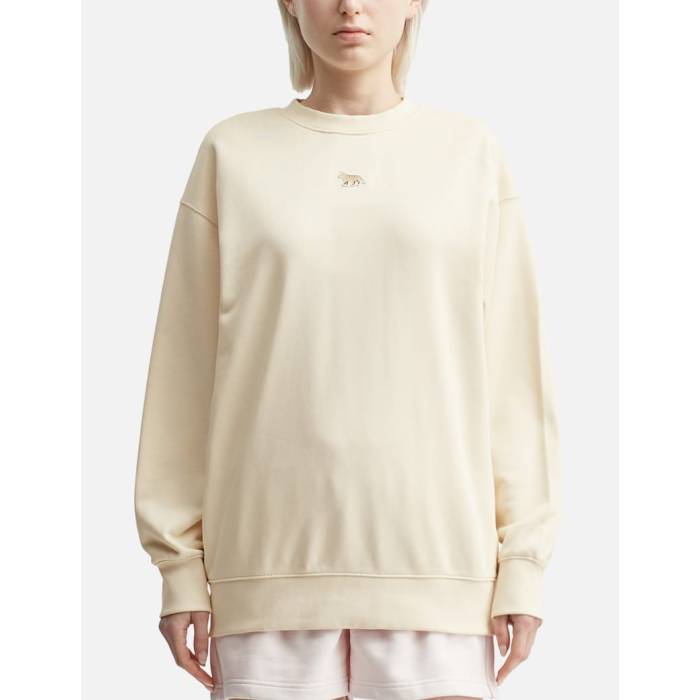 【 Baby Fox Patch Oversize Sweatshirt Women Marble 】 フォックス スウェット トレーナー レディース