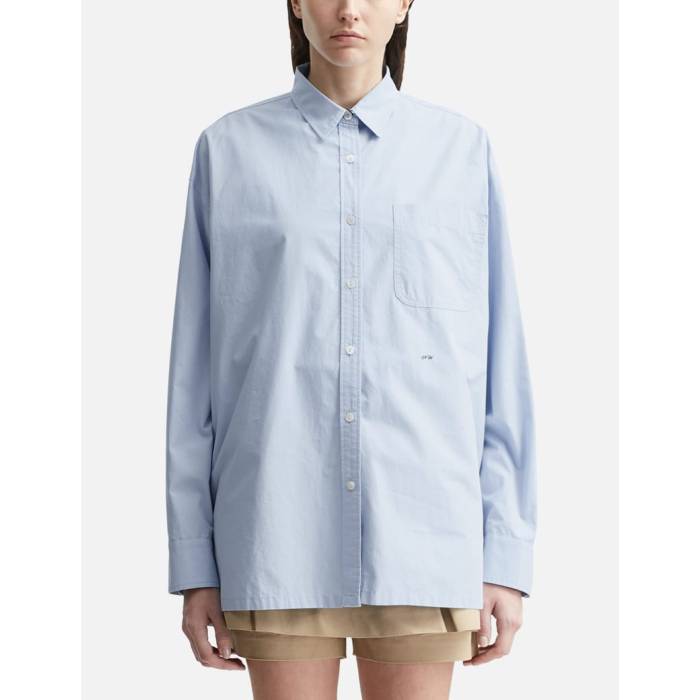 Nothing Written 【 Oversized Nw Logo Shirt Women Light Blue 】 ロゴ レディース 青色 ブルー