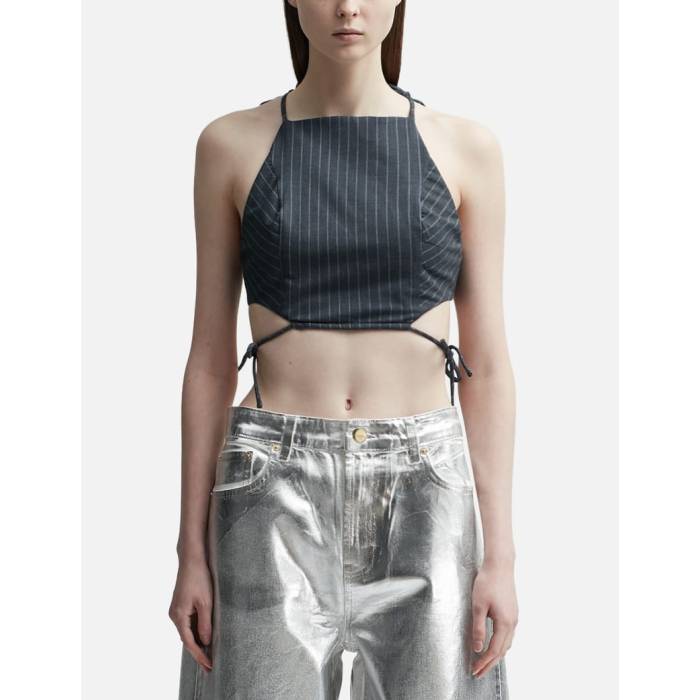 楽天市場】GANNI ガニー ブラウス 3D Jacquard Sleeveless Ribbon