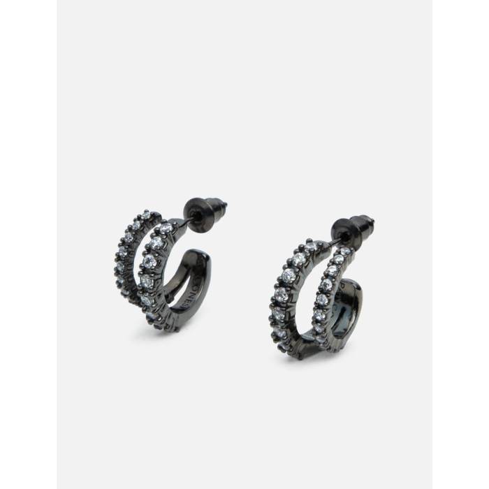 Panconesi 【 Crystal Stellar Hoops Women Gunmetal 】 レディース