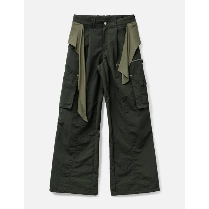 Nache 【 Mixed Layered Tie Jogger Pants Unisex Charcoal 】 タイ ジョガーパンツ ユニ一発やる 濃灰色
