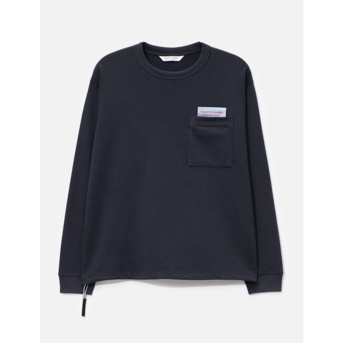 Beautiful People 【 Suvin Compact Jersey Big Qol Tag Long T-Shirt Unisex Navy 】 ティーシャツ 曳き船 ティーシャツ ユニ一発やる 紺色 米国海軍