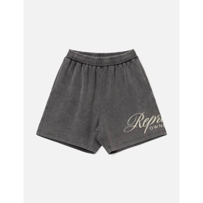 Represent 【 Owners Club Script Mesh Shorts Men Vintage Grey 】 クラブ スクリプト ショーツ メンズ vintage ビンテージ・ヴィンテージ 灰色 グレー