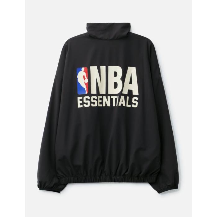 Fear Of God Essentials 【 X Nba Nylon 1/2 Zip Track Jacket Men Black 】 ナイロン 貨物自動車 Jacket 上衣 メンズ 黒いこと 黒いこと