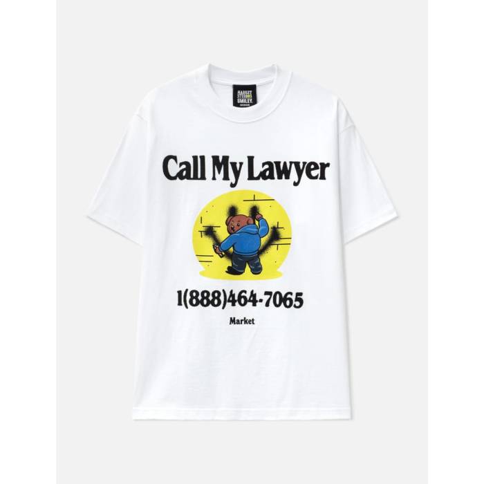 Market 【 X Smiley Call My Lawyer Bear T-Shirt Men White 】 Tシャツ メンズ 白色 ホワイト|スニケス