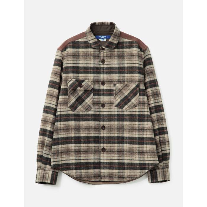 ジュンヤワタナベ Junya Watanabe Man 【 X Filson Checked Cotton Shirt Men Beige/Navy/Brown 】 メンズ ベージュ 紺色 米国海軍 赤銅色 赤銅色