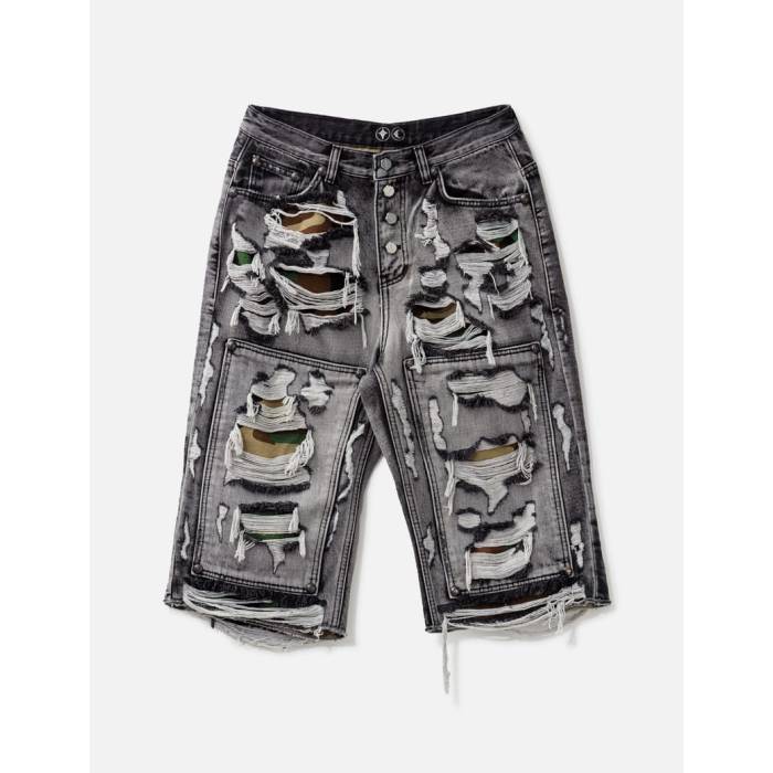 Thug Club 【 Hell Camo Denim Shorts Men Black 】 間鴨柄 ジーンズ さる股引き メンズ 黒いこと 黒いこと