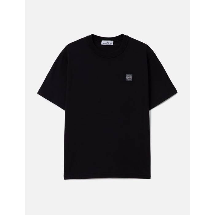 ストーンアイランド Stone Island 【 Organic Cotton Jersey 'Fissato' Effect Short Sleeve T-Shirt Men Black 】 ジャージ Sleeve スリーブ Tシャツ メンズ 黒色 ブラック