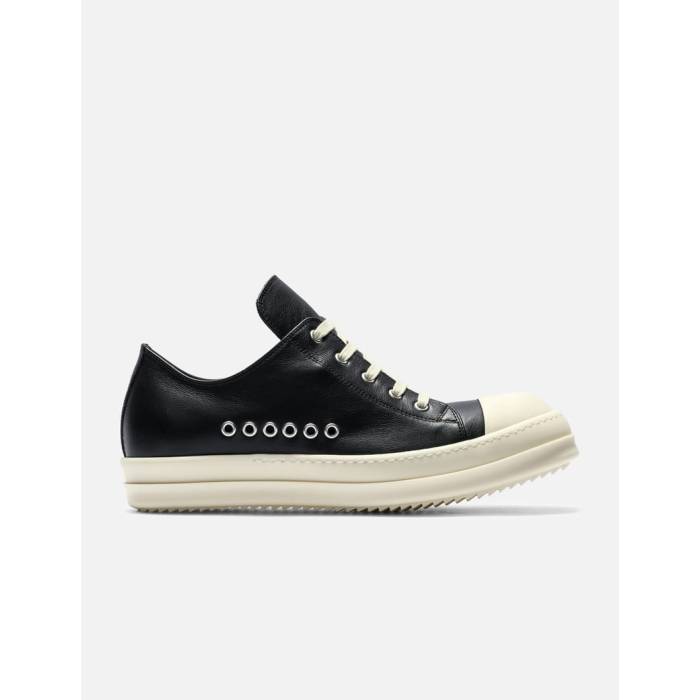 リックオウエンス Rick Owens 【 Low Sneaks Men 911 Black/Milk 】 メンズ 黒いこと 黒いこと