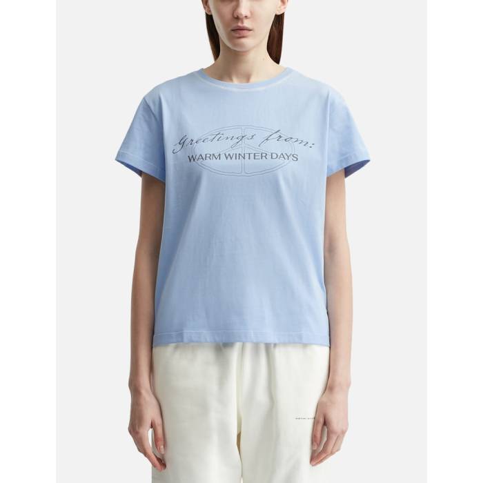 Warm Winter Days 【 Greetings T-Shirt Unisex Baby Blue 】 Tシャツ ユニセックス 青色 ブルー
