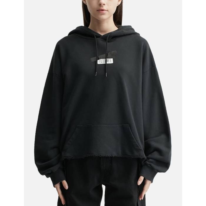 住み家 マルジェラ Mm6 Maison Margiela 【 Sweatshirt Women Washed Black 】 汗水 調教師 レディース 黒いこと 黒いこと