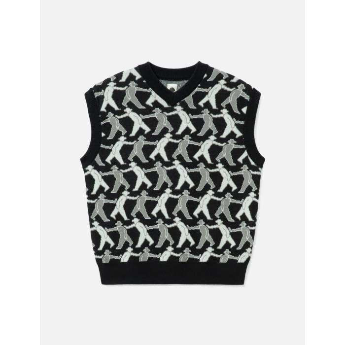 Vowels 【 Tag-A-Long Knitted Vest Men Black 】 ベスト メンズ 黒色 ブラック|スニケス