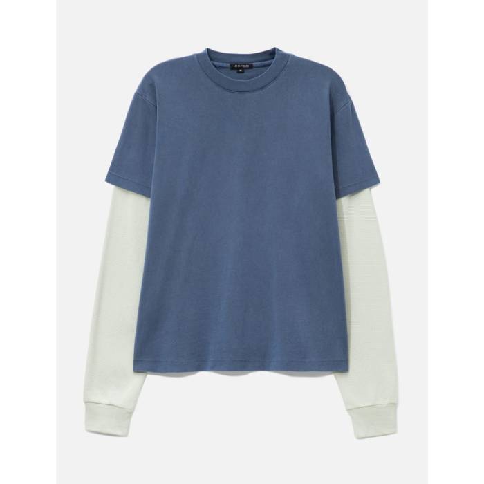 Beach Brains 【 Tide Double Tee Unisex Indigo/ Bone 】 プルオーバー ユニ一発やる 藍色・インディゴ