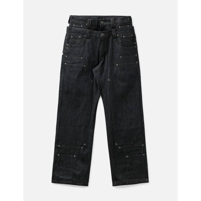 Thought We Friends 【 \"Gideon\"" Double-Layered Workpants In Japanese Raw Blue Denim Unisex Blue 】 青味 青み ジーンズ ユニ一発やる 青味 青み"