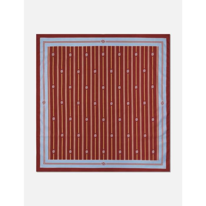 ドロールドムッシュ Drole De Monsieur 【 Foulard Rayure Monogramme Men Dark Red 】 メンズ Red 赤・赤いこと