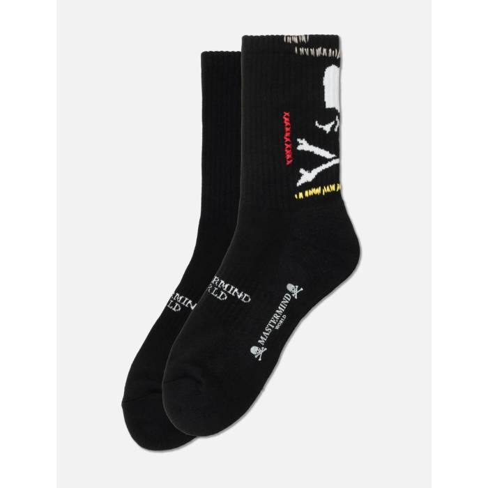 マスターマインドワールド Mastermind World 【 Stitch Crew Socks 2 Men Black 】 労働者の一団 靴下・ソックス メンズ 黒いこと 黒いこと
