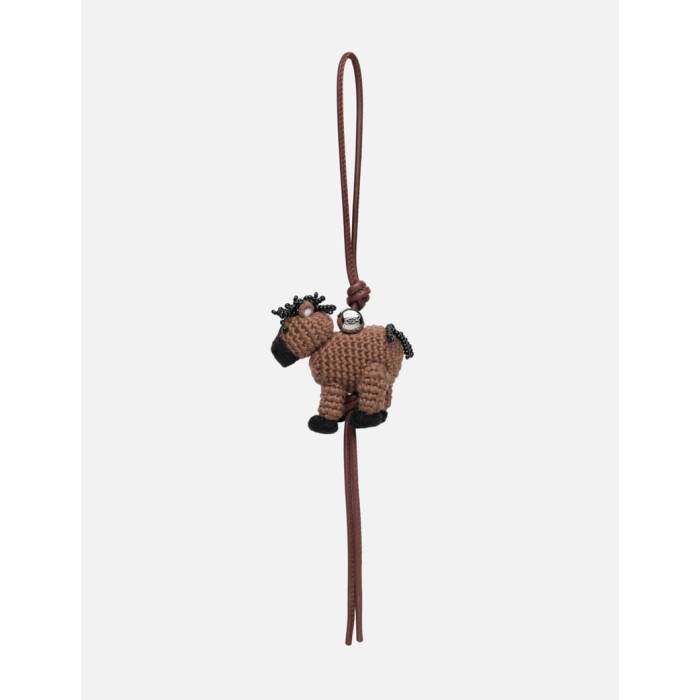 ロエベ Loewe 【 Horse Charm In Felt Women Chocolate/ Black 】 レディース 黒いこと 黒いこと