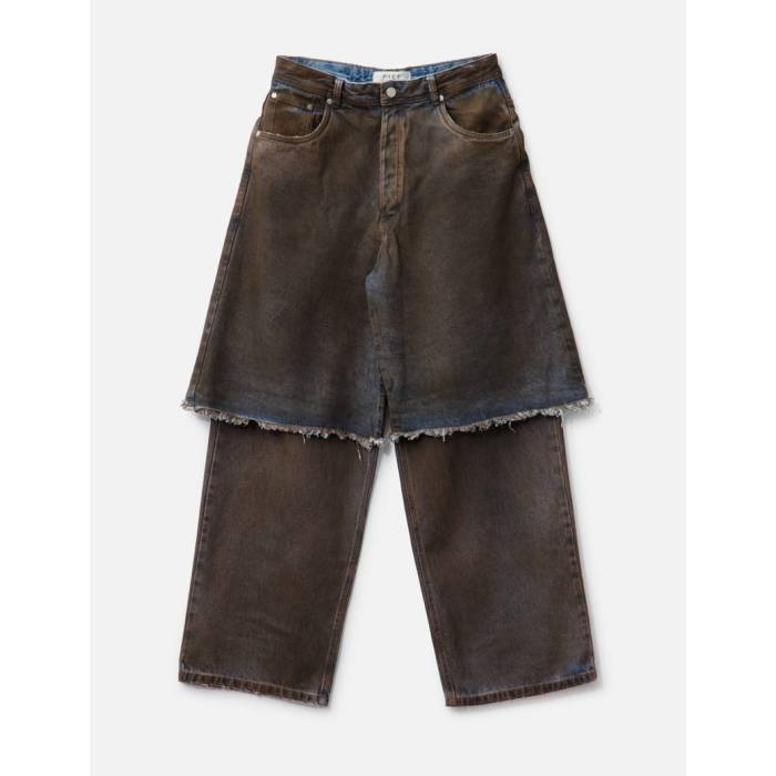 Piet 【 Overlayed Denim Trousers Men Blue 】 ジーンズ メンズ 青碧 青碧